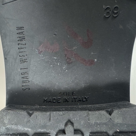 Stuart Weizmann snowflake black grainy nero rubber boot size 8.5 39 faux fur - Picture 16 of 17